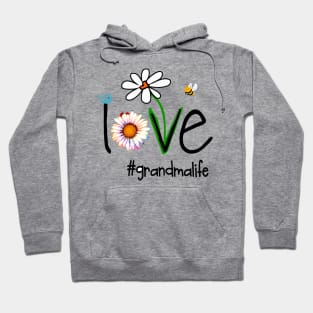 Womens Love Grandma Life - Art Flower Hoodie